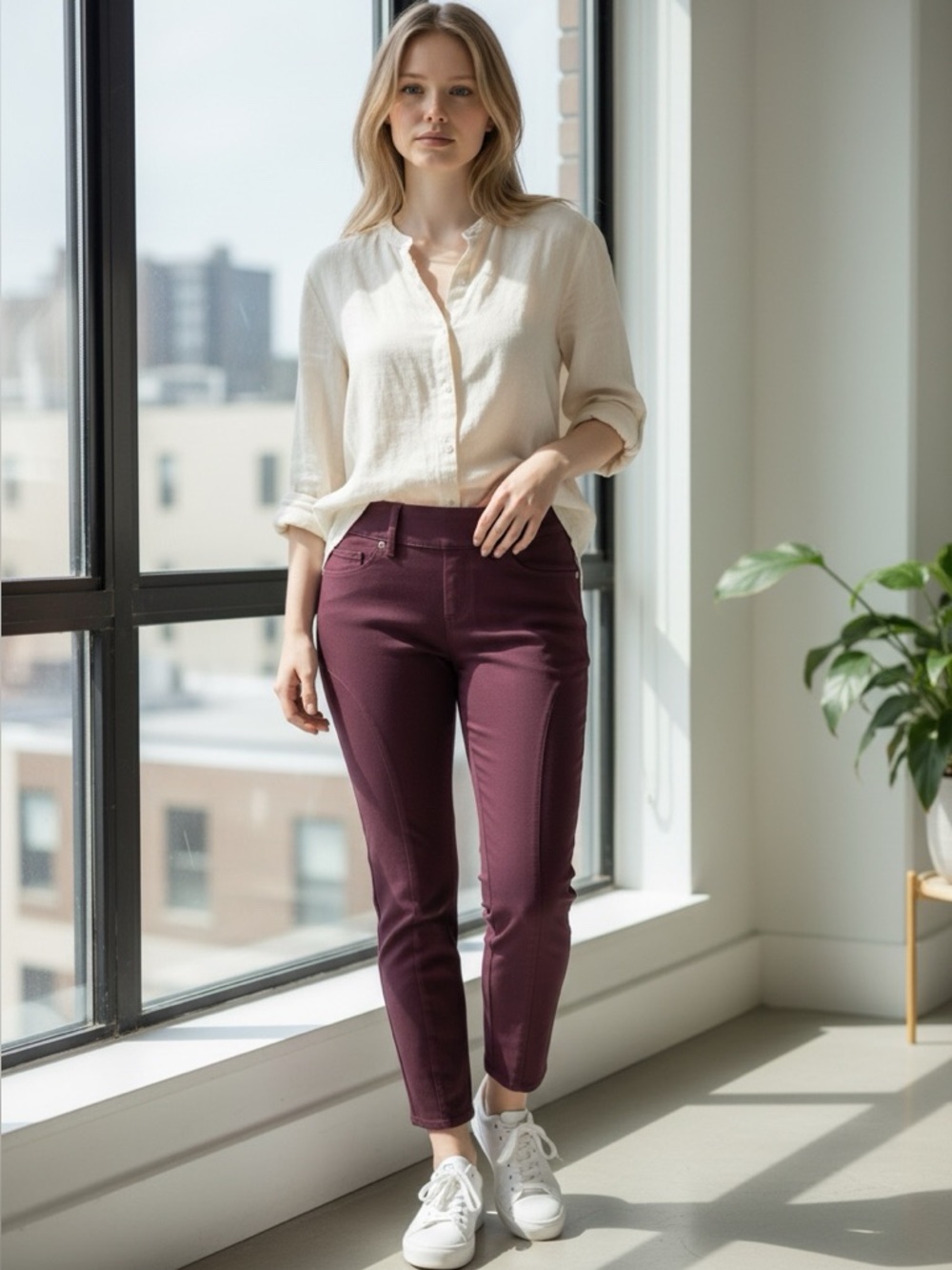 2 for $8🌻 Jeaniologie "Slim & Shape" High-Rise Pull-On Jeggings #660